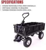 Garden Dump Rolling Mesh Cart with Heavy Duty Steel Frame,10 Inch Pneumatic Tires Maximum Load Capacity of 300 Kg (Black) - Top-Down View