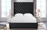 Ella Black Velvet Winged Bed 180cm - King - Front View