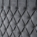 Paris Tall Tufted Velvet Dark Grey Bed with Storage Drawer - King