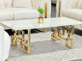 Royale Silver Coffee Table - White Marble