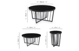 Salina Coffee Table 90cm Black Base - Clear Glass