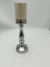 Pillar Silver Candle Holder - set of 2