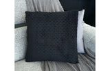 Velvet Bubble Luxury Cushion - Black - Front View