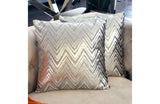 Silver Zig Zag Designer Cushion - Front View