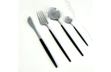 Deluxe Cutlery Set - Black & Silver - Front View