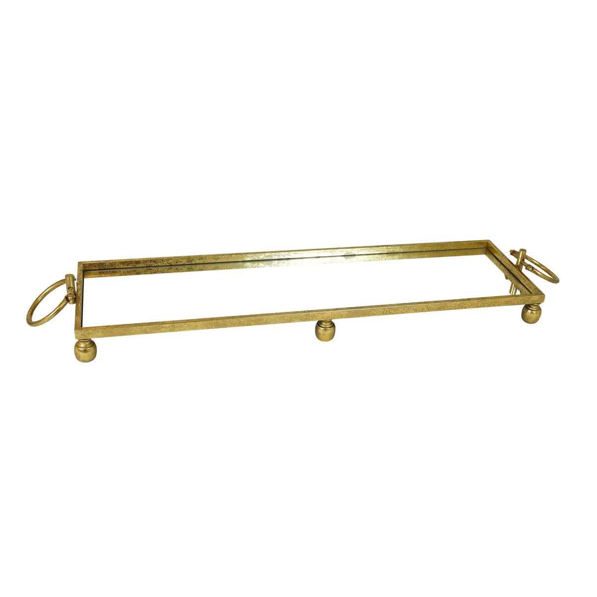Eliza Mirror Tray with Handles - Large - Gold