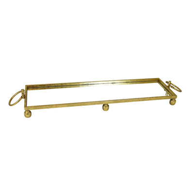 Eliza Mirror Tray with Handles - Large - Gold