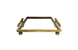 Eliza Mirror Tray with Handles - Square - Gold