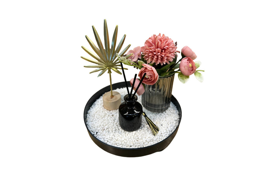 Bloom Flower Tray & Fragrance Diffuser Set - White
