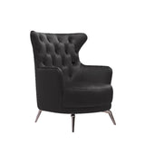 Grand Tufted Lounge - Black Velvet - Silver Legs - Side View