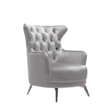 Grand Tufted Lounge - Light Grey Velvet - Silver Legs - Top-Down View