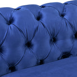 Madeline Range - Blue Velvet - Silver Trims - Side View