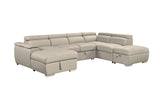 Plush Sleeper Modular Chaise Lounge - Mushroom