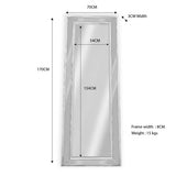 Medium White Beaded Framed Mirror - 70cm x 170cm - Front View