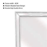 White Beaded Framed Mirror - Rectangle 80cm x 110cm - Side View