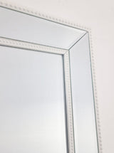 White Beaded Framed Mirror - X Large 190cm x 100cm - Top-Down View