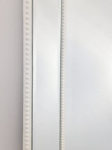 White Beaded Framed Mirror - X Large 190cm x 100cm - 45-Degree Angle