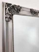 Deluxe French Provincial Ornate Mirror - Antique Silver - 90cm x 170cm - Side View