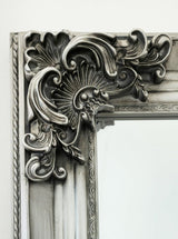 Deluxe French Provincial Ornate Mirror - Antique Silver - 90cm x 170cm - Top-Down View