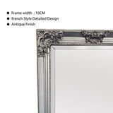 Deluxe French Provincial Ornate Mirror - Silver - X large 210cm x 110cm - Side View