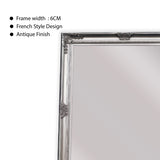 French Provincial Ornate Mirror - Antique Silver - Free Standing 50cm x 170cm - Side View
