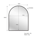 Black Metal Arch Mirror - Small 80cm x 100cm, image 2