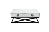 Athens Mirrored Coffee Table- Black Legs