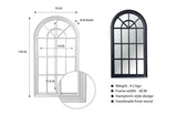 Window Style Mirror - White Arch 70 CM x 130 CM - Front View