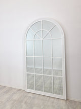 Window Style Mirror - White Arch 70 CM x 130 CM - Side View
