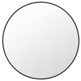 Metal Round Mirror 100cm - Black - Side View