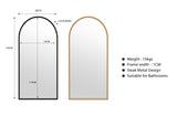 Metal Arch Mirror 80cm x 170cm - Black