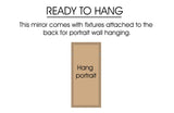 Window Style Mirror - Black Arch 60cm x 180cm