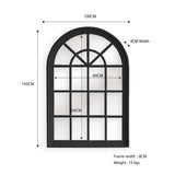 Window Style Mirror - Black Arch 100 CM x 150 CM - Front View