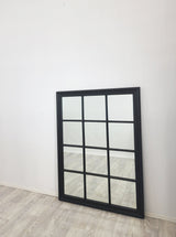 Window Style Mirror - Black Rectangle 95cm x 130cm - Side View