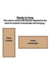 Window Style Mirror - Black Rectangle 95cm x 130cm - Rear View