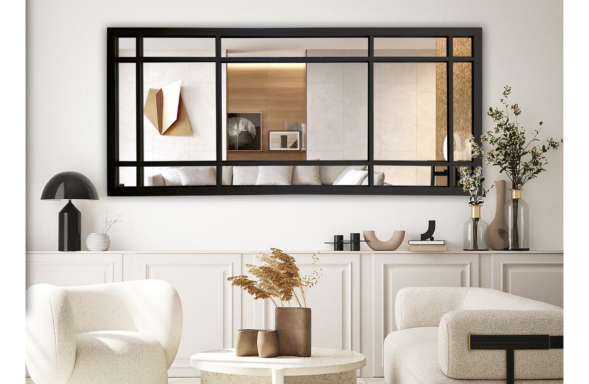 Window Style Mirror Full Length - Black 80 CM x 180 CM