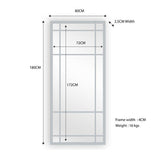 Window Style Mirror Full Length - White 80 CM x 180 CM - Front View