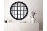 Window Style Mirror - Black Circle 100cm
