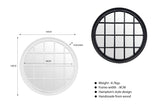 Window Style Mirror - Black Circle 100cm - Front View