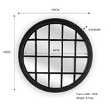 Window Style Mirror - Black Circle 100cm - Front View