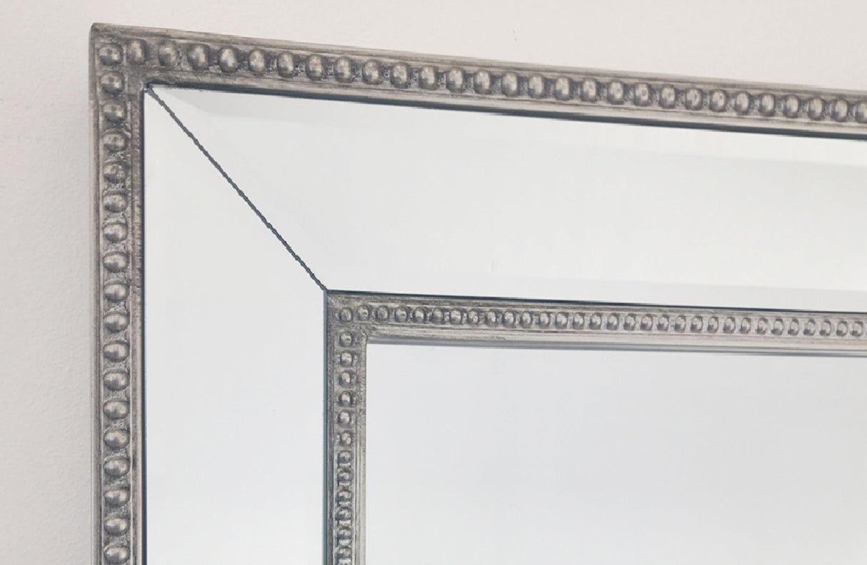 Silver Beaded Framed Mirror - X Large 190cm x 100cm