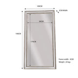 Silver Beaded Framed Mirror - X Large 190cm x 100cm - Front View