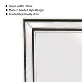 Black Beaded Framed Mirror - X Large 190cm x 100cm - Side View