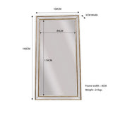 Gold Beaded Framed Mirror - X Large 190cm x 100cm - Front View