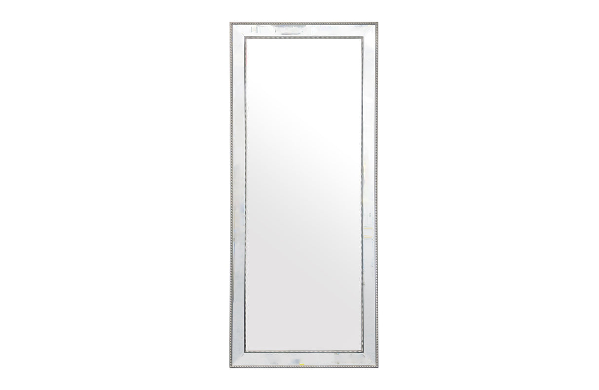 Medium Silver Beaded Framed Mirror - 70cm x 170cm