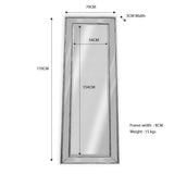 Medium Silver Beaded Framed Mirror - 70cm x 170cm - Front View