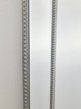 Medium Silver Beaded Framed Mirror - 70cm x 170cm - 45-Degree Angle