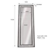 Medium Black Beaded Framed Mirror - 70cm x 170cm - Front View