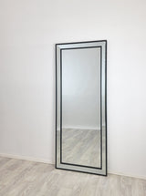 Medium Black Beaded Framed Mirror - 70cm x 170cm - Side View