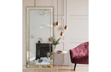 Medium Gold Beaded Framed Mirror - 70cm x 170cm - Front View